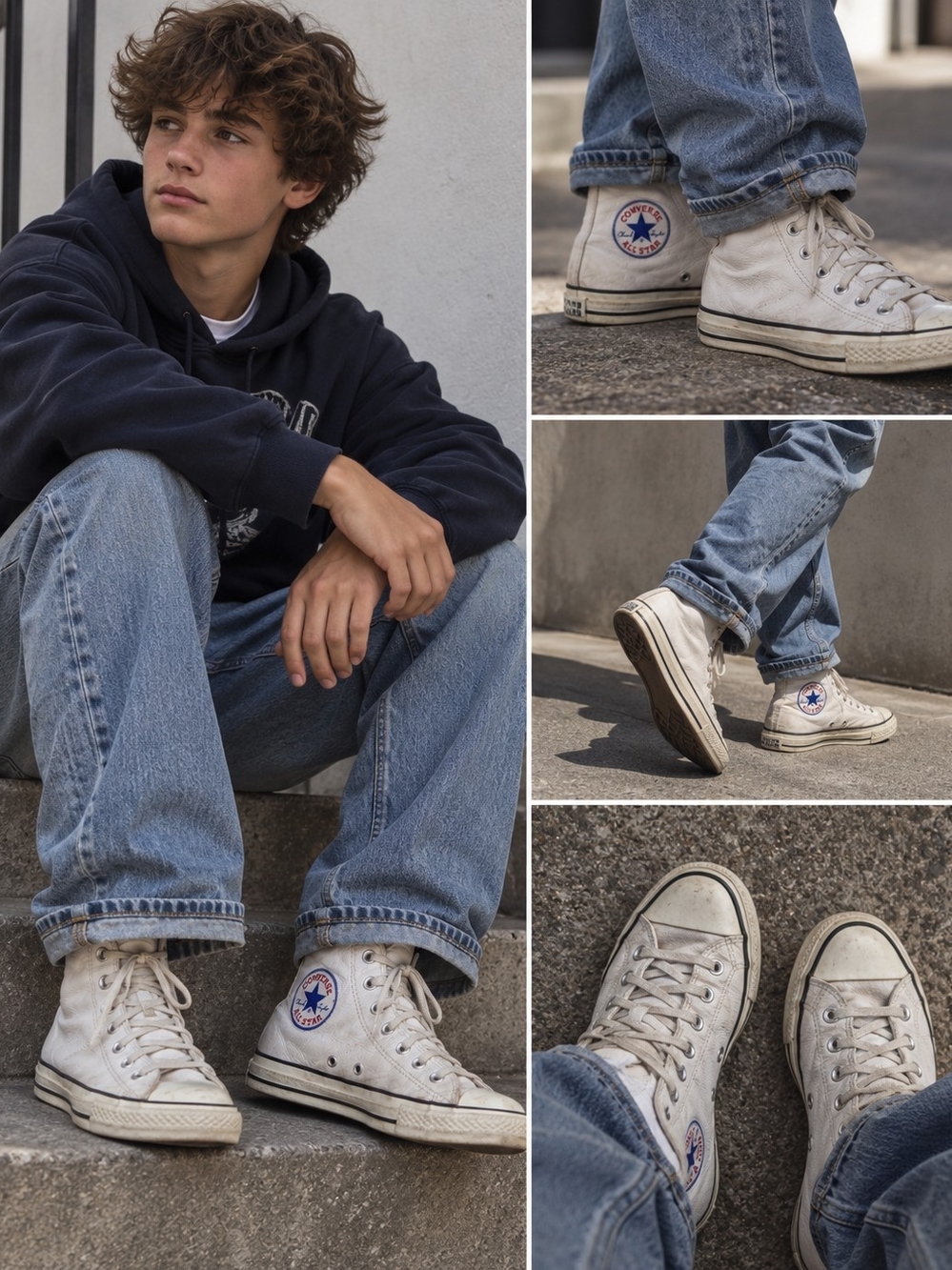 True vintage converse, all star high top chuck taylors...100% Leather!